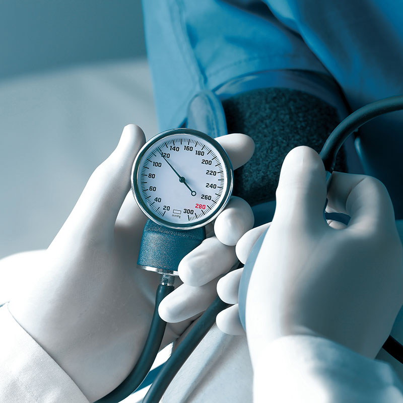 Measurement of blood pressure in hospital