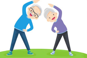 Grafik mit turnendem Mann und Frau