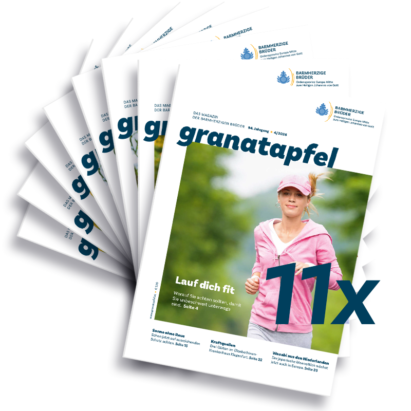 Das Bild zeigt mehrere Cover des GranatapfelMagazins