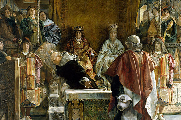Unterzeichnung der Anweisung zur Vertreibung der Juden / Emilio Sala (1850–1910), Public domain, via Wikimedia Commons Das Bild zeigt die Unterzeichnung der Anweisung zur Vertreibung der Juden