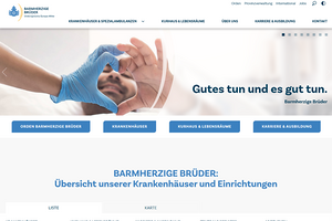 Das Bild zeigt das neue Design der Website der Barmherzigen Brüder.
