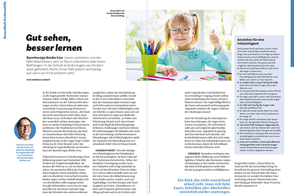 Artikel 'Gut sehen, besser lernen' / Barmherzige Brüder Das Bild ist ein Link zum Artikel.
