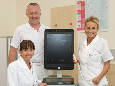 Ultraschallgerät Venenambulanz / STUDIOHORST.AT EOÄ Dr. Dreschl, Ltd. OA Dr. Gorjanc, FÄ Dr. Greiner