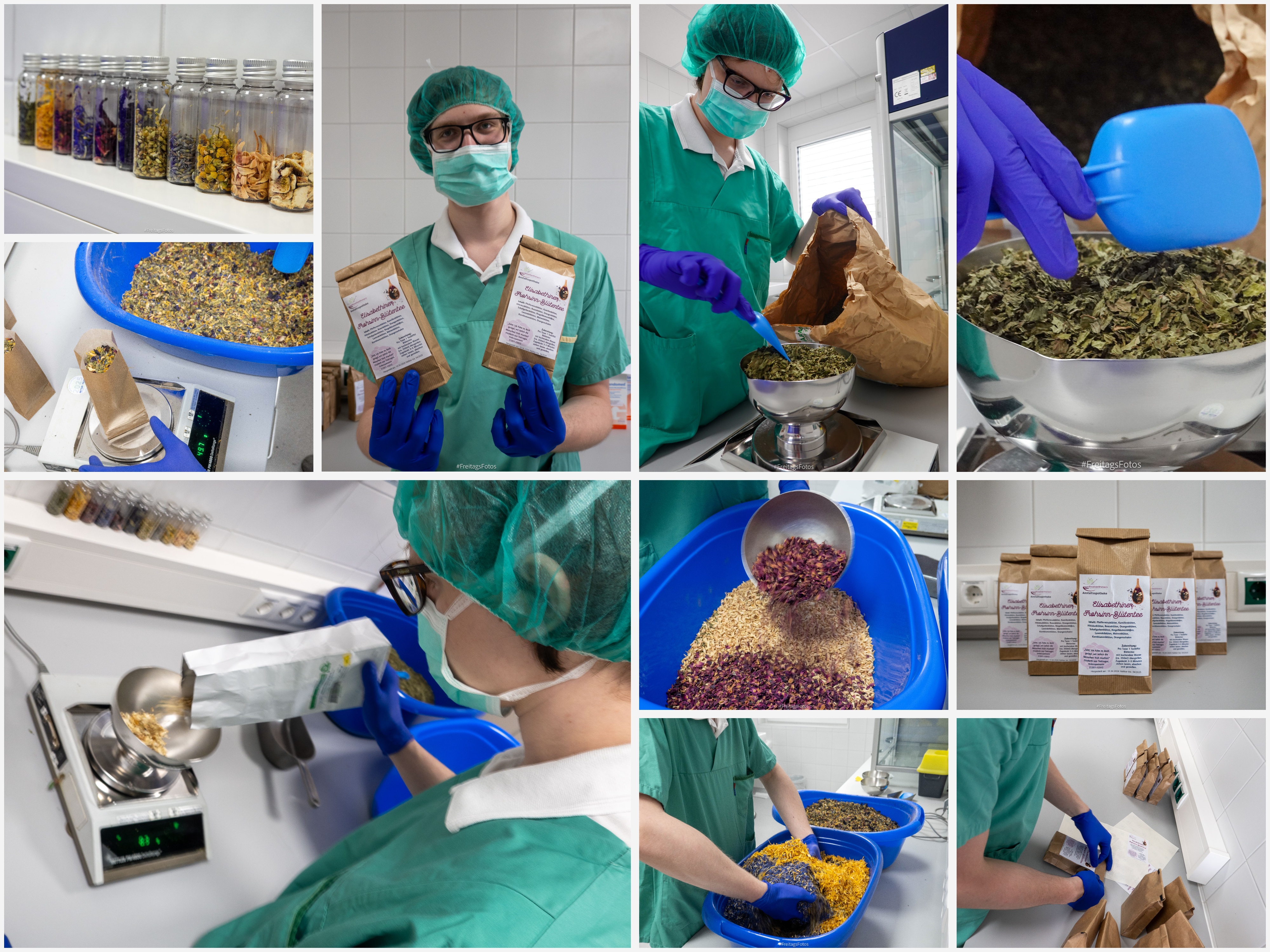 Frohsinn Blütentee Herstellung / Manuel Freitag/EKH Frohsinn Blütentee Herstellung