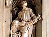 Das Bild zeigt die Statue des hl. Johannes von Gott im Petersdom, Rom.