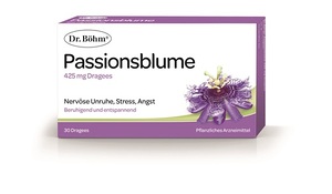 eine Packung Dr. Böhm Passionsblume 425mg Dragees 30 St