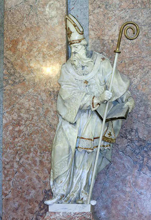 Statue des hl. Augustinus Kirche der Barmherzigen Brüder Valtice / Barmherzige Brüder Das Bild zeigt die Statue des hl. Augustinus in der Kirche der Barmherzigen Brüder in Valtice Tschechien