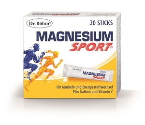 eine Packung Dr. Böhm Magnesium Sport Sticks 20 ST