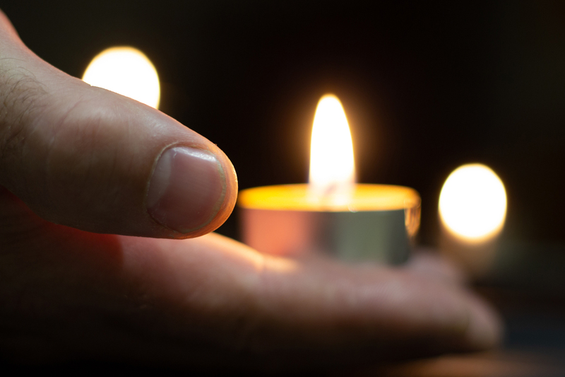 Memorial Day International Holocaust Remembrance Day On Memorial Day, people carry lighted candles.Close up