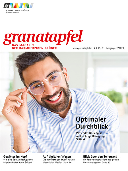 Das Bild zeigt das Cover des Granatapfel Magazins 2/23.