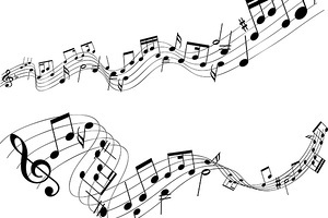 Musik Noten Lied weißer Hintergrund Querformat