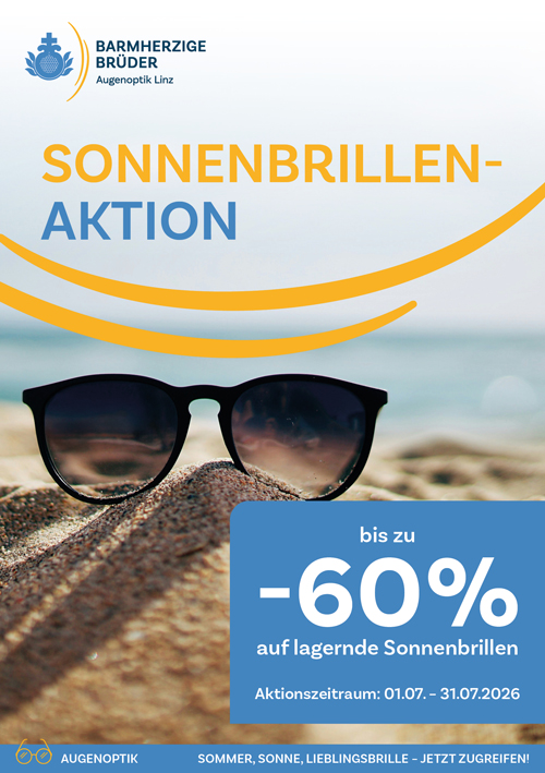 Bis zu -60 % auf lagernde Sonnenbrillen, Aktionszeitraum: 01.07. - 31.07.2026