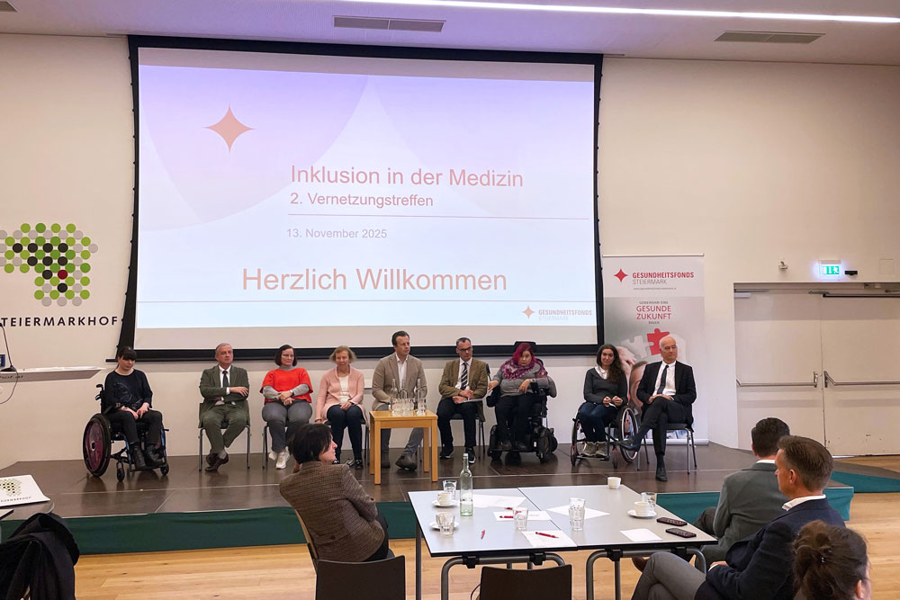 Podiumsdiskussion mit Gesundheitslandesrat Dr. Karlheinz Kornhäusl.