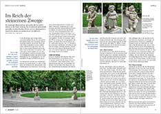 Das Bild zeigt den Artikel 'Im Reich der Steinernen Zwerge' im Granatapfel-Magazin der Barmherzige Brüder, Ausgabe 7/8-2021.