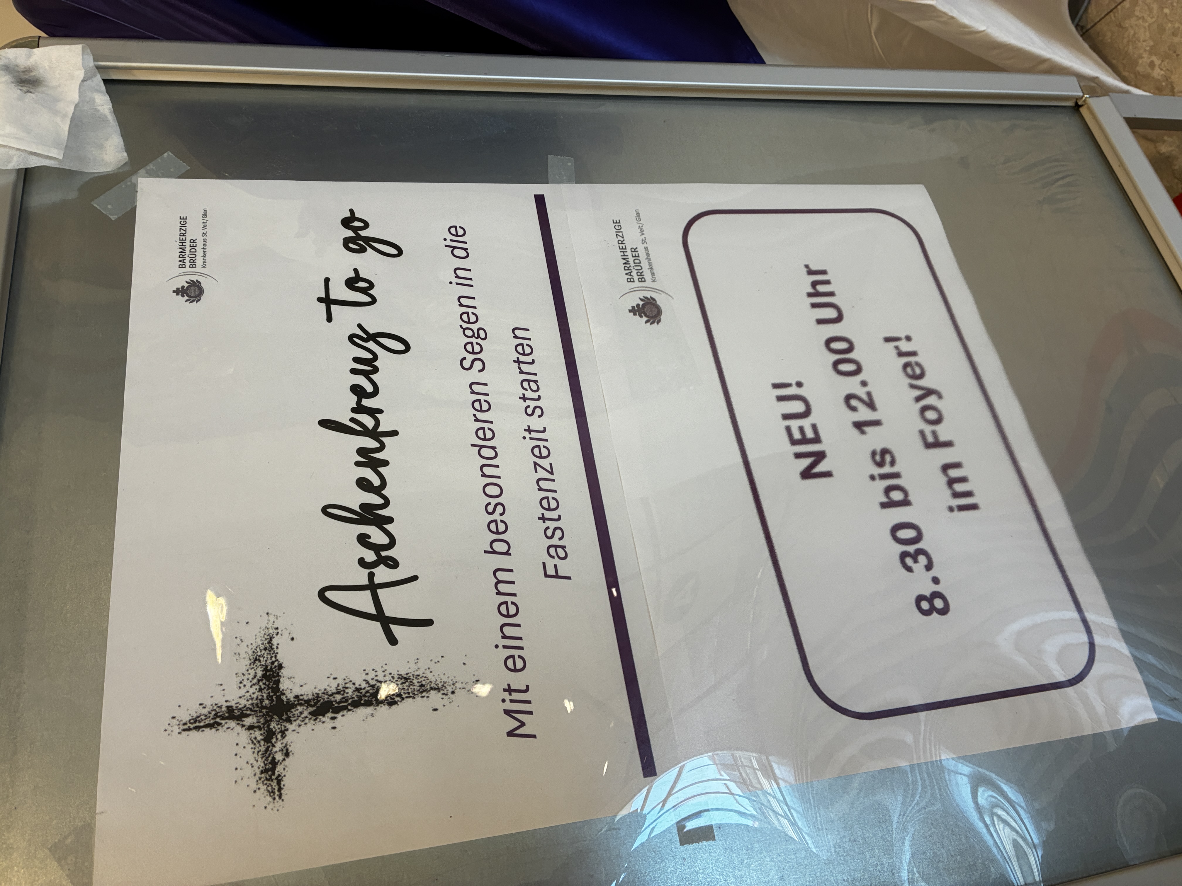 Aschenkreuz to go im Krankenhaus