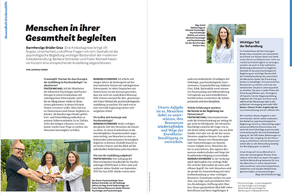 Artikel 'Menschen in ihrer Gesamtheit begleiten' / Barmherzige Brüder Das Bild ist ein Link zum Artikel.