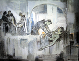 Das Bild zeigt Johannes von Gott an einem Krankenbett.