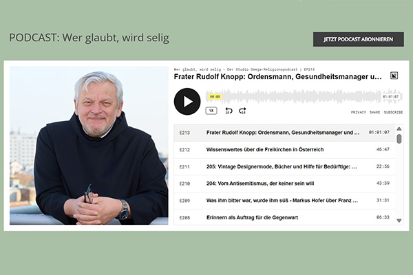 „Du bist wichtig“: Frater Rudolf Knopp im Podcast / Studio Omega Das Bild ist ein Link zum Artikel.