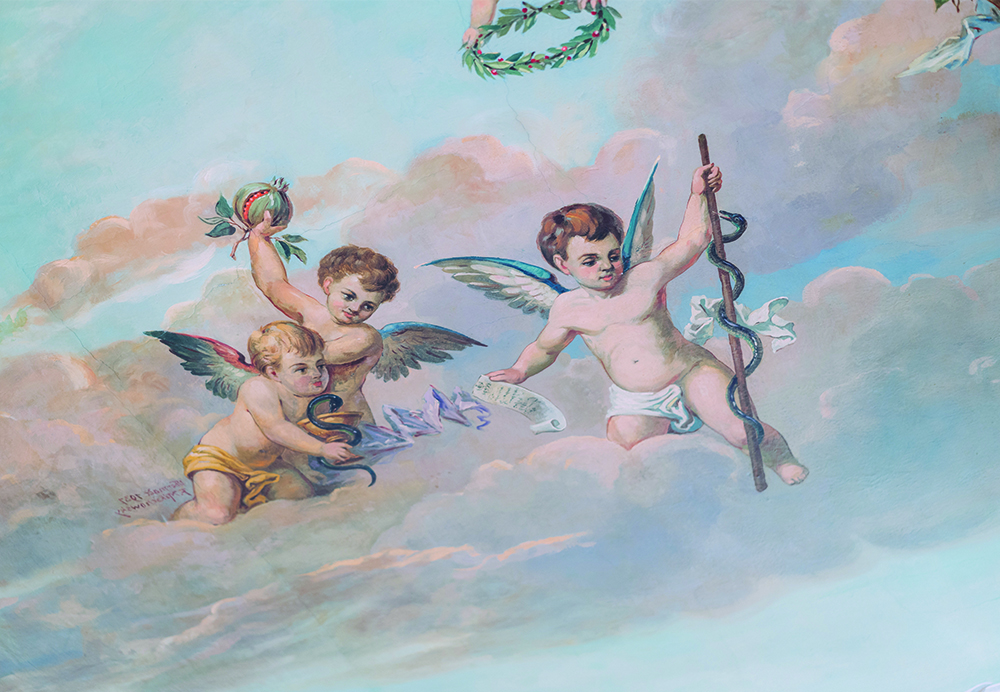 Deckenmalerei in der Apotheke