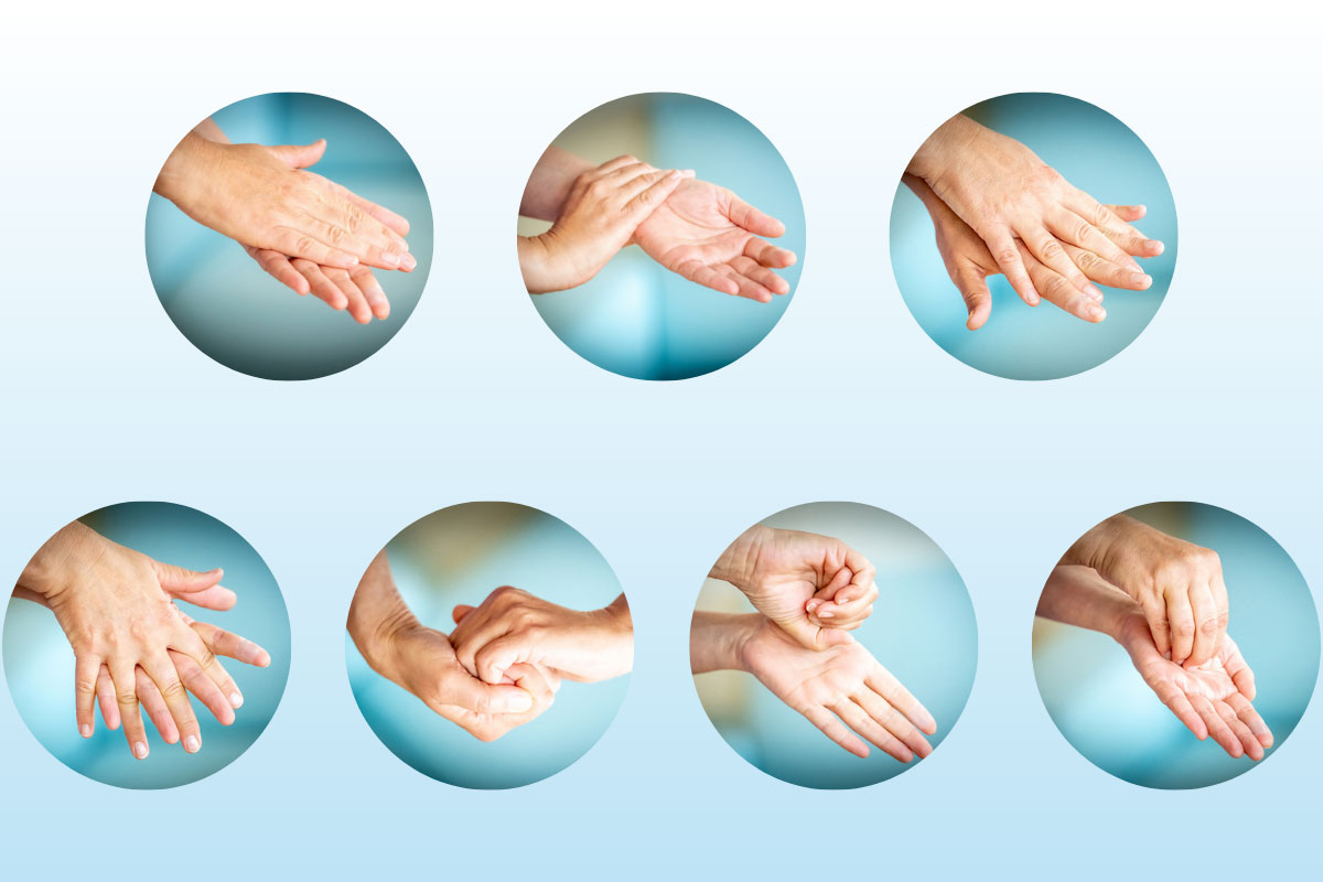 7 Schritte Handhygiene / Barbara Mang In 30 Sekunden und sieben Schritten zu einer guten Händedesinfektion.