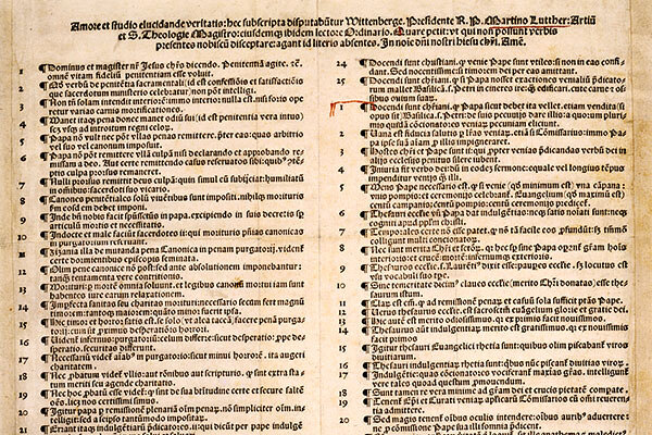 Ausschnitt der 95 Thesen von Martin Luther / Martin Luther, Public domain, via Wikimedia Commons Das Bild zeigt einen Ausschnitt der 95 Thesen von Martin Luther.