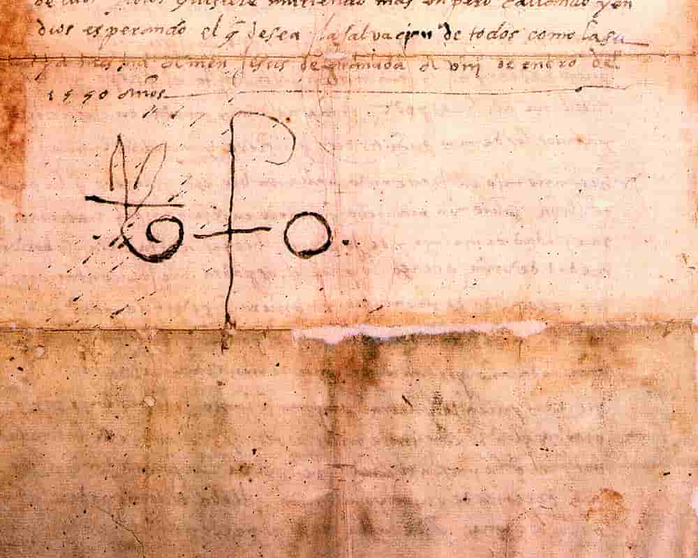 Das Bild zeigt einen Ausschnitt des Briefes des heiligen Johannes von Gott an Gutierrez Lasso.