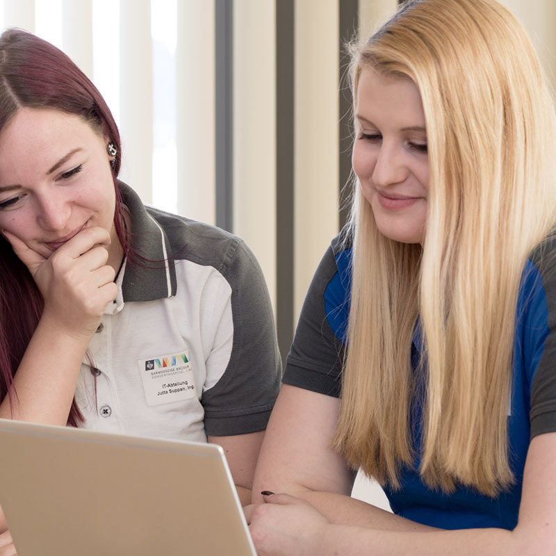Das Bild zeigt zwei Lehrlinge bei den Barmherzigen Brüdern.