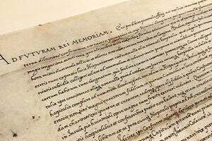 Das Bild zeigt das Breve 'Etsi pro debito' von Papst Sixtus V.