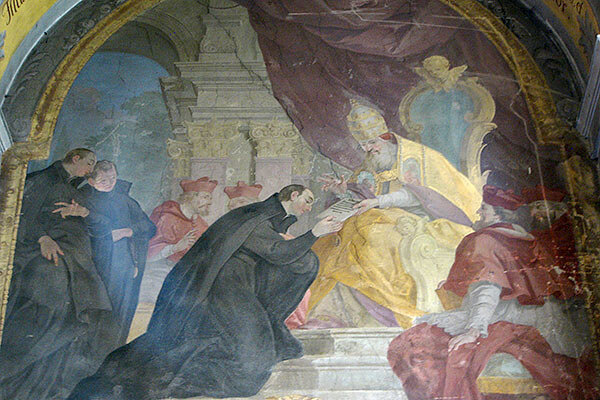 Päpstliche Anerkennung des Ordens der Jesuiten / Johann Christoph Handke, Public domain, via Wikimedia Commons Das Bild zeigt die päpstliche Anerkennung des Ordens der Jesuiten.