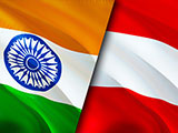 Flagge von Indien und Österreich