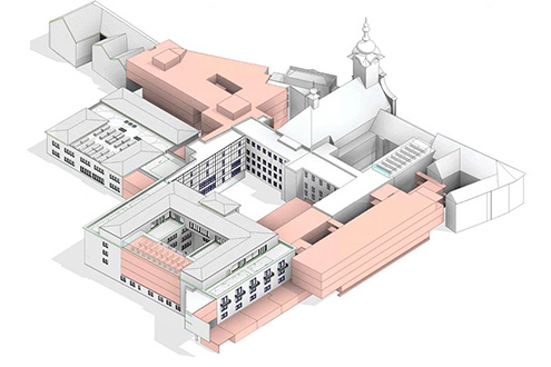 Plan des künftigen Ordenskrankenhauses Graz-Mitte, Standort Marschallgasse 12