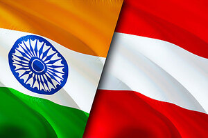 Flaggen von Indien und Österreich