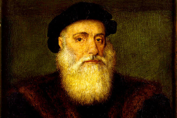 Portrait von Vasco da Gama / CC0, via Wikimedia Commons Das Bild zeigt ein Portrait von Vasco da Gama.