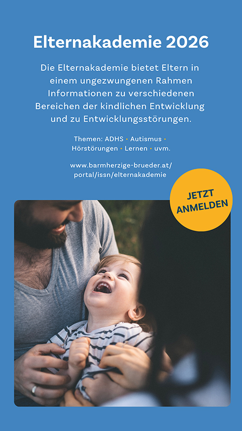 Die Elternakademie bietet Eltern in  einem ungezwungenen Rahmen Informationen zu verschiedenen Bereichen der kindlichen Entwicklung  und zu Entwicklungsstörungen.  Themen: ADHS • Autismus •  Hörstörungen • Lernen • uvm. - JETZT KOSTENLOS ANMELDEN!