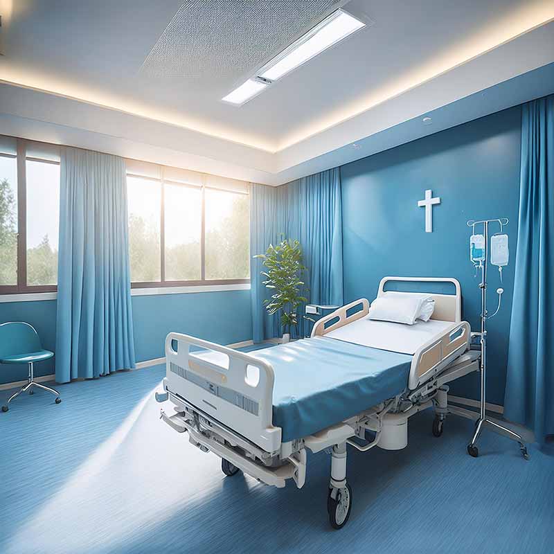Das Bild zeigt ein Krankenzimmer. / Barmherzige Brüder / KI-generiertes Bild Das Bild ist ein Link zum Bereich Pastoral.