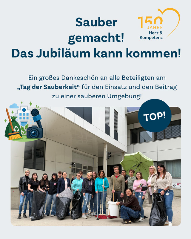 Mit Greifzangen, Müllsäcken, Kamera und Mikrofon ausgestattet, waren die Schüler:innen der 2. Klasse der HAK Althofen kürzlich am Krankenhaus der Barmherzigen Brüder St. Veit/Glan beim „Tag der Sauberkeit“ im Einsatz.