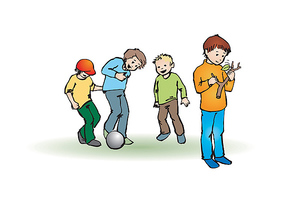 Die Illustration zeigt spielende Kinder.