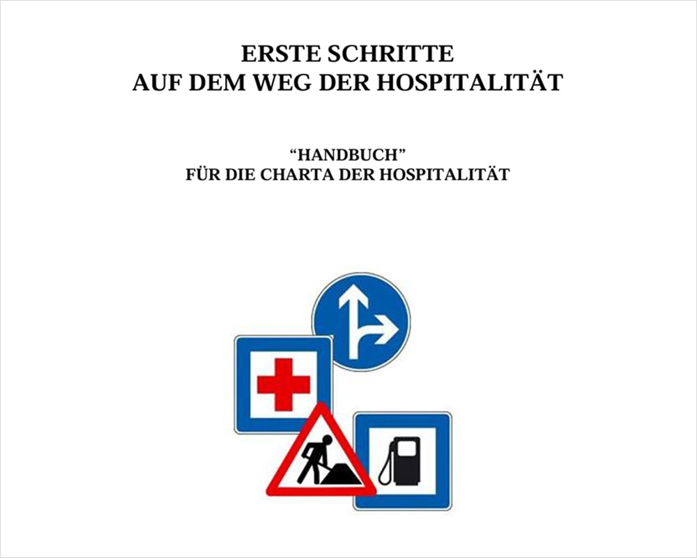 Das Bild zeigt das Handbuch für die Charta der Hospitalität.