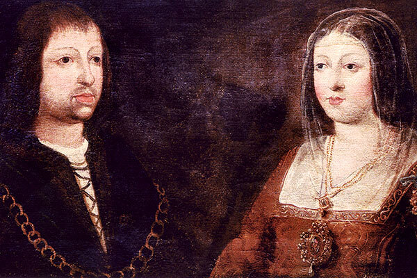 Hochzeitsportrait von Ferdinand und Isabella / anonymous, Public domain, via Wikimedia Commons Das Bild zeigt das Hochzeitsportrait von Ferdinand und Isabella.