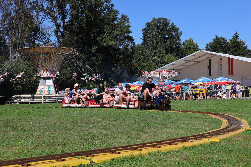 Die Dampflok sowie die beiden Kettenkarussells erfreuten sich großer Beliebtheit.