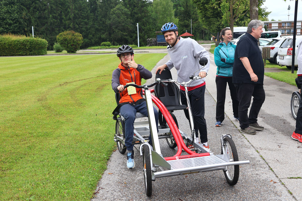Auch das Parallel Tandem kam bei der Fahrrad Station zum Einsatz.
