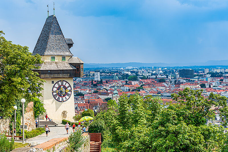 Graz old clock tower